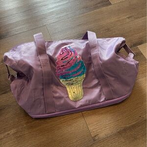 Customized Purple Sequin Ice Cream Duffle Bag